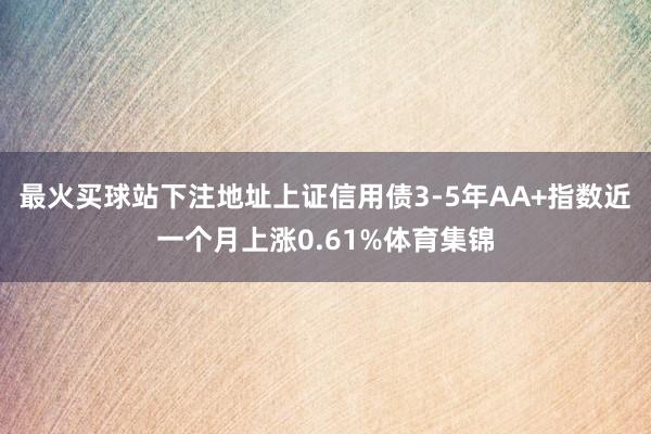 最火买球站下注地址上证信用债3-5年AA+指数近一个月上涨0.61%体育集锦