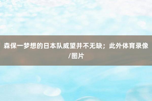 森保一梦想的日本队威望并不无缺；此外体育录像/图片