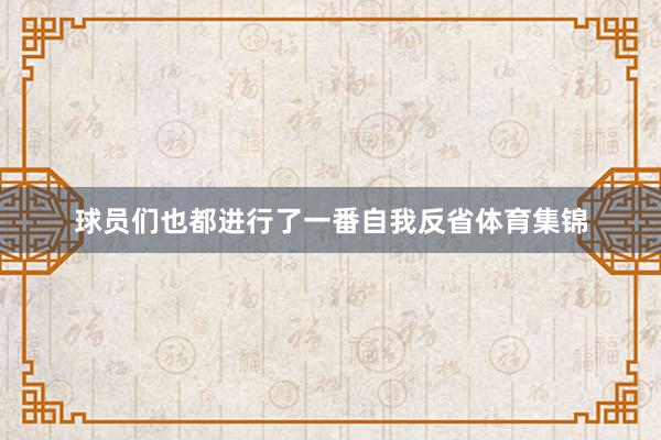 球员们也都进行了一番自我反省体育集锦