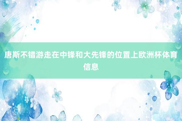 唐斯不错游走在中锋和大先锋的位置上欧洲杯体育信息