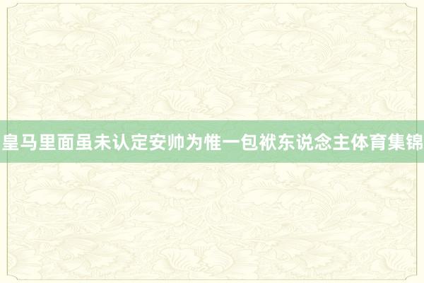 皇马里面虽未认定安帅为惟一包袱东说念主体育集锦