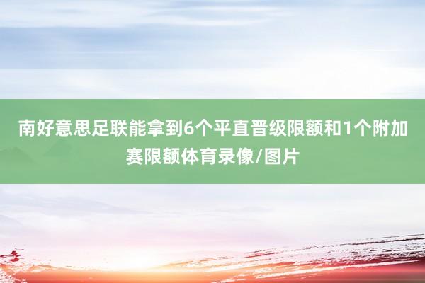 南好意思足联能拿到6个平直晋级限额和1个附加赛限额体育录像/图片